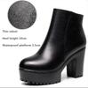 Genuine Leather Autumn Winter Women Boots Shoes  Warm Ankle Boots Female Thick Heel Boots Women Platform High Heels Shoes