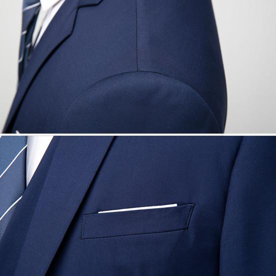 1 комплект, мужской костюм, жилет, пальто, брюки, формальная деловая офисная одежда для встреч, жениха, свадебная одежда, с длинными рукавами, прямой сплошной цвет, приталенный крой, против морщин