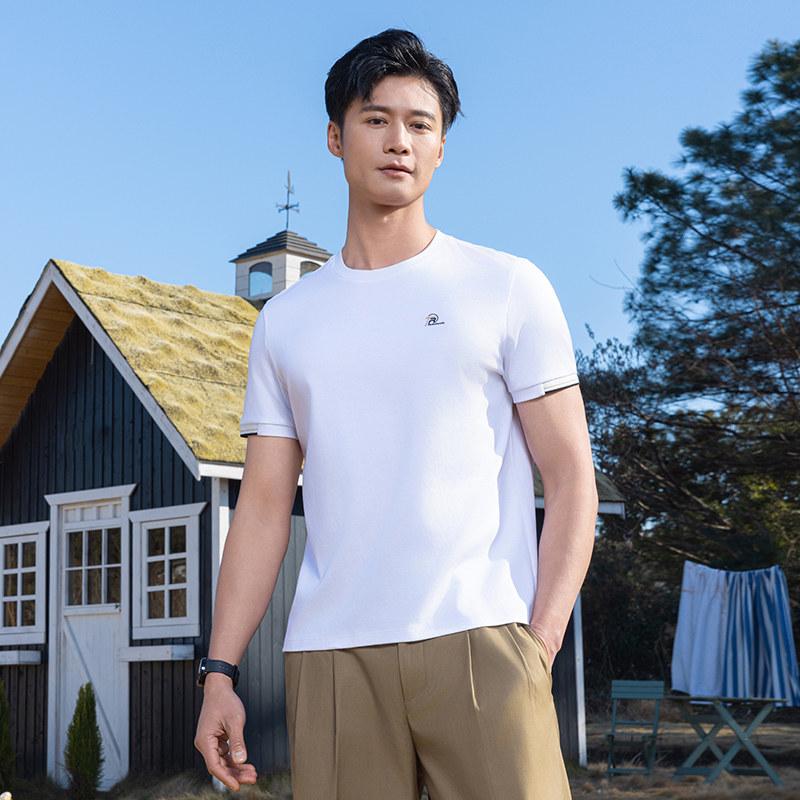 [Shop Same Product Full Line Quality Inspection] Three Needle Pure Cotton T-shirt New Summer Round Neck Bottom Outerwear