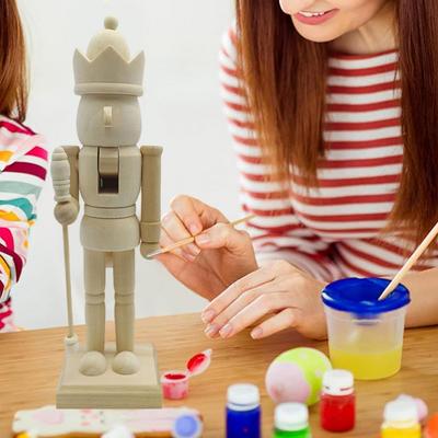Нераскрашенный Щелкунчик Солдат Деревянный Солдат Украшение DIY Роспись Щелкунчик Солдат Фигурка для Рождественского Декора Праздничный Подарок