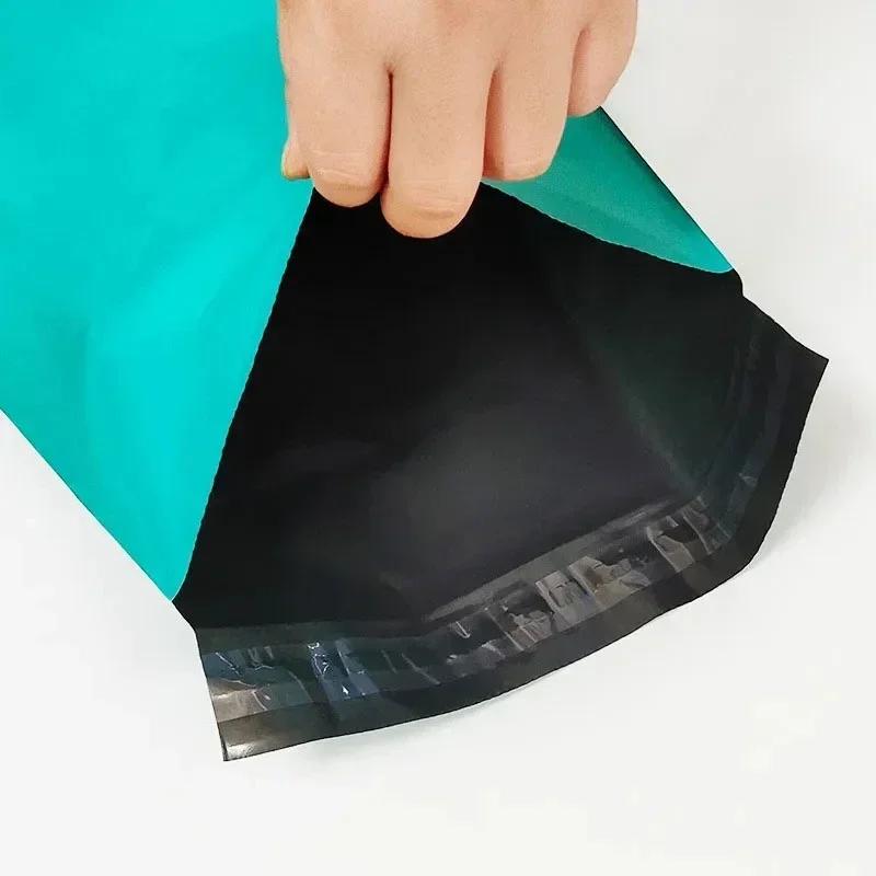 New 100Pcs Plastic Courier Green Bag Express Packaging Bags Thicken Clothing Waterproof Mailing Bags Self Seal Envelope Pouch