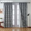 1PC NAPEARL 60-70% Light Blocking Retro Jacquard Gray Blackout and Sheer Double Layered Curtains for Living Room Bedroom Window Decor