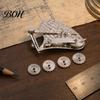 Ink And Scoring Pen Vintage Precision Dotting Set, Interchangeable Roller Wheel for Decorative Border Tool Dashed Lines, Dual Mode Scriber Drawing,