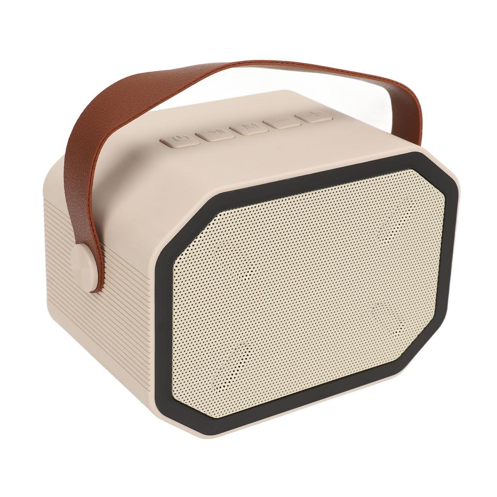 Mini Karaoke Machine Set Portable Stable Transmission Bluetooth Speaker with Wireless Microphones for Home Party White