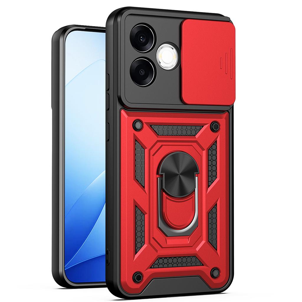 Чехол для Oppo F33 Pro Чехол-подставка с магнитным кольцом для Oppo F33 Pro Бронированный чехол для телефона Защитная задняя крышка со шторкой для камеры