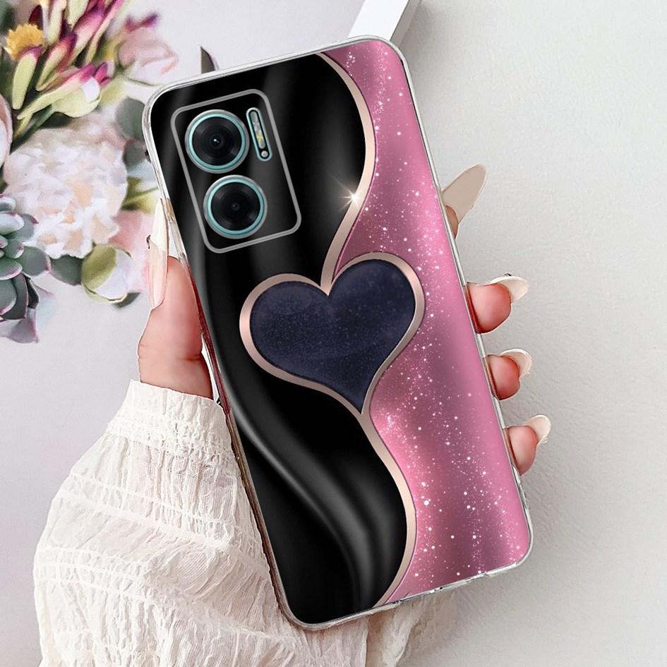 For Xiaomi Redmi Note 11E 5G Case Popular Flower Love Heart Soft Silicone Capa Back Cover For Xiaomi Redmi 10 11 Prime 5G Bumper