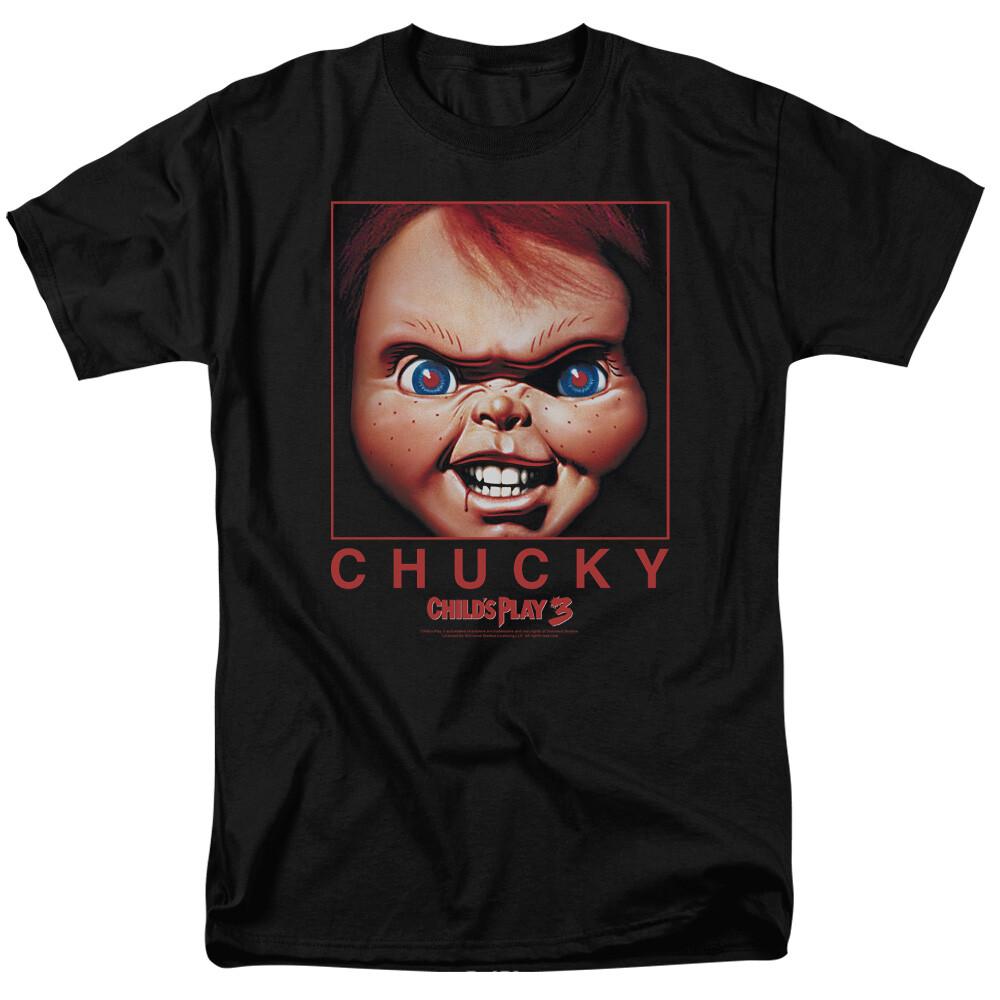 26 Child's Play Chucky Squared T Shirt Licensed Horror Movie Retro Classic Black Unisex T-Shirt