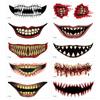 Halloween Funny Skull Tattoo Stickers, Masquerade Scar Horror Waterproof Face Stickers