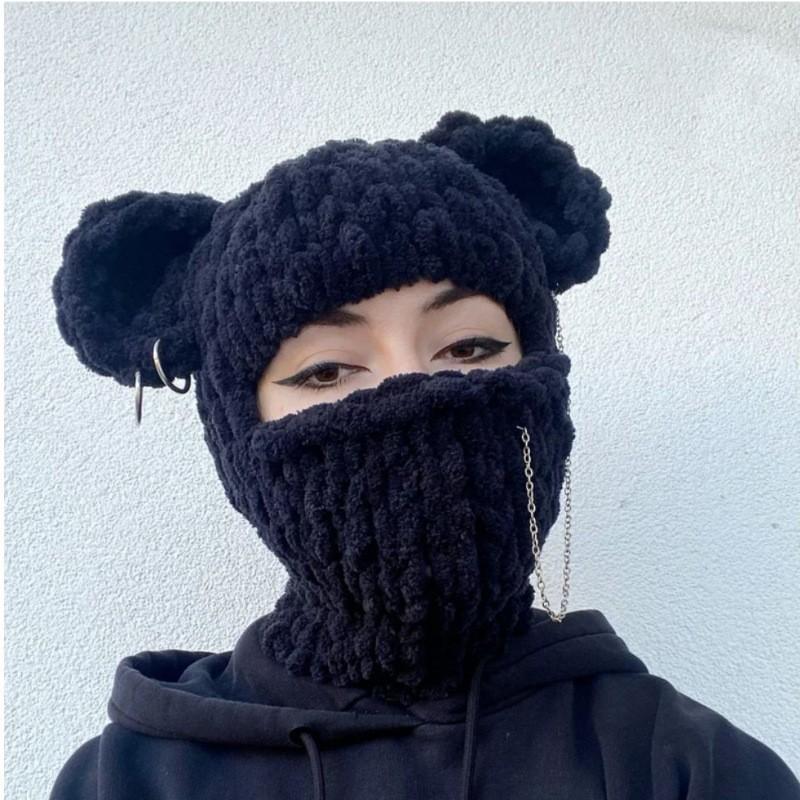 Hand Knit Winter Beanie Cute Warm Thick Hat Women