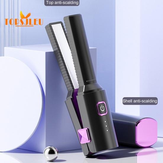 Портативный беспроводной выпрямитель для волос, быстрый нагрев 30 секунд, стайлер двойного назначения, зарядка через USB, автоматическое выключение, беспроводная защита от ожогов, стайлер для волос в путешествиях