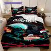 Gremlins Th Anniversary Chaos Three-piece set (1 * duvet cover + 2 * pillowcase, without core) 2D Flat Soft and comfortable Duvet cover and pillowcase