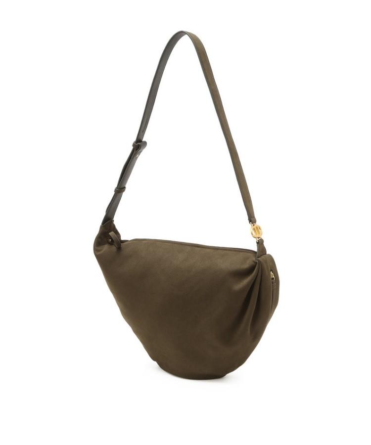 Athe Vanessabruno [Feve] Khaki Suede Fabric Febe Shoulder Bag M Aaba5F105K2