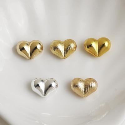 Позолоченное 14K Сердечко Персиковые Бусины-Разделители, Матовый Хрустальный Браслет-Сердечко, Аксессуары для Изготовления Украшений Своими Руками