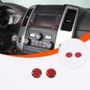 Red Carbon Fiber Volume Adjustment Knob Trim Sticker For Nissan Frontier 2009-17