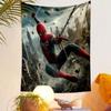 "Superhero Swinging Over City Scene" Patterned Tapestry Decorative Wall Hanging, Home Bedroom Living Room Decor