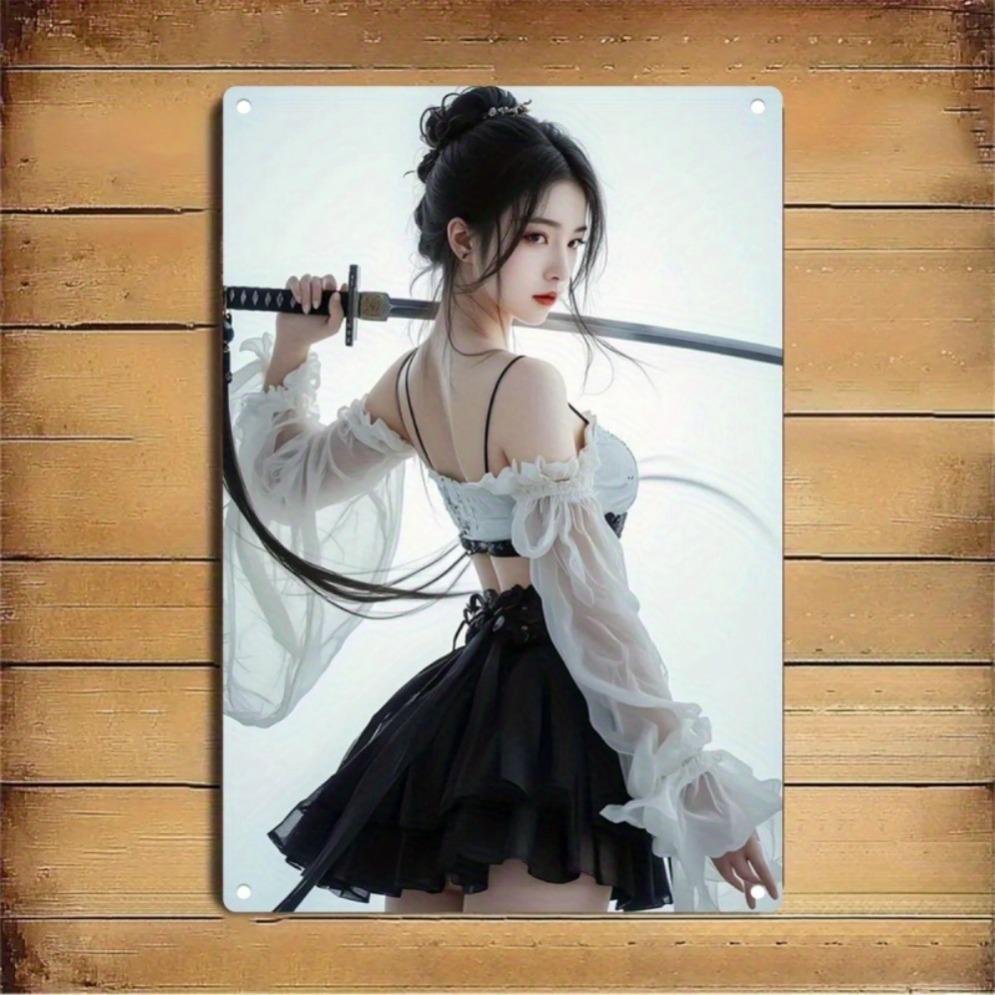 Metal Wall Art Sign for Home Decor Sword Warrior Poster Korean Drama Gift