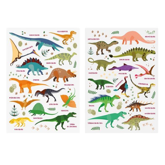 Gommettes dinosaures - MEGACREA DIY - 105 pièces - 0,5 à 6 cm - Mixte