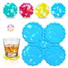 Crystal Coaster Mold 4-Cavity Flower Shaped Holographic Resin Molds Silicone Jewelry Making Epoxy Mould Decorative DIY
