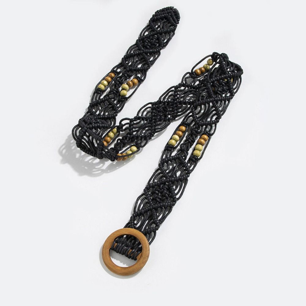 Woven Weave Belt Retro Ethnic Style Waistband Personality Bohemian Style Belt  Dress Decoration