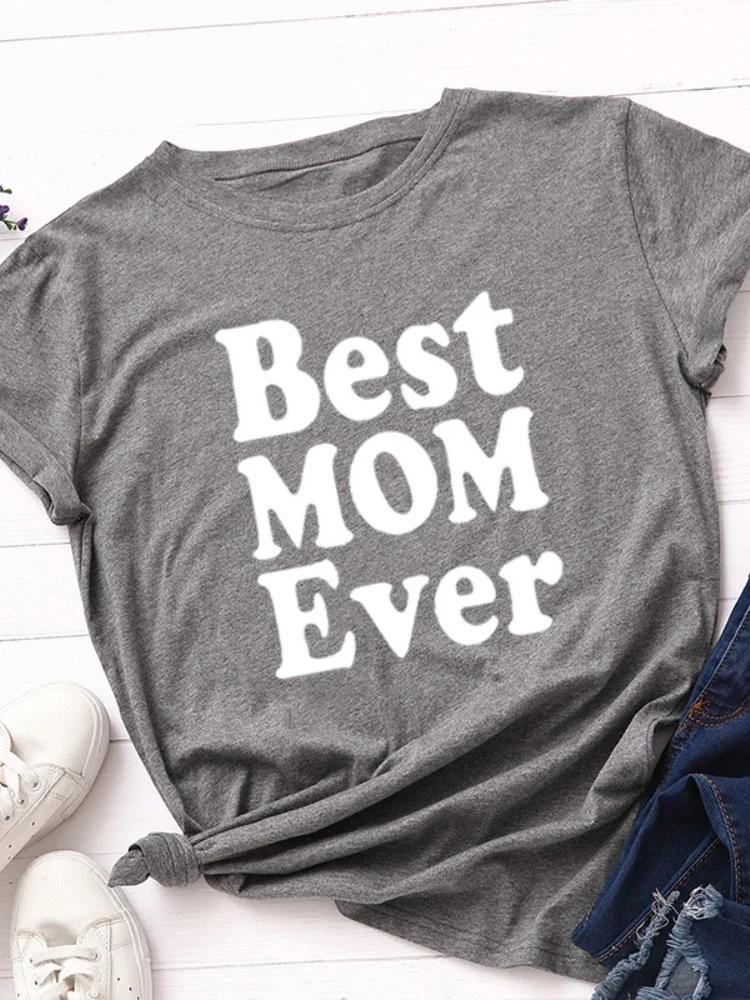 Лучшая мама когда-либо принт женская футболка короткий рукав O-образный вырез свободная женская футболка женская футболка топы одежда Camisetas Mujer