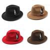 Mens Feather Felt Hat With Wide Brim For Summer Sun Protection And Stylish Casual Wear