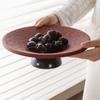Plastic High-legged Fruit Plate Large Capacity Snack Serving Tray Fashion Candy Plates  Living Room