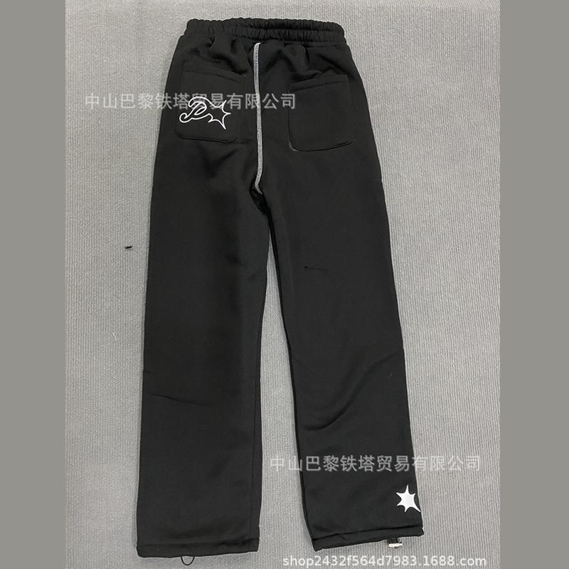 Европейские и американские модные весенне-летние повседневные брюки с буквенным принтом и обратным полотном прямого покроя