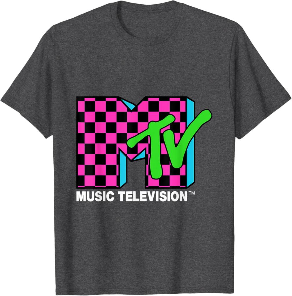 Летняя Классическая Хлопковая Футболка с Коротким Рукавом с Узором MTV