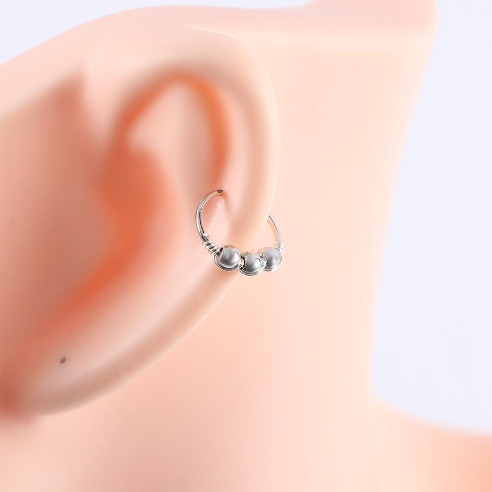 Септум Бровь Хрящ Кольцо-кликер Штанга Ноздря Кольцо для носа Пирсинг тела Круглые бусины Серьга для губы Уха