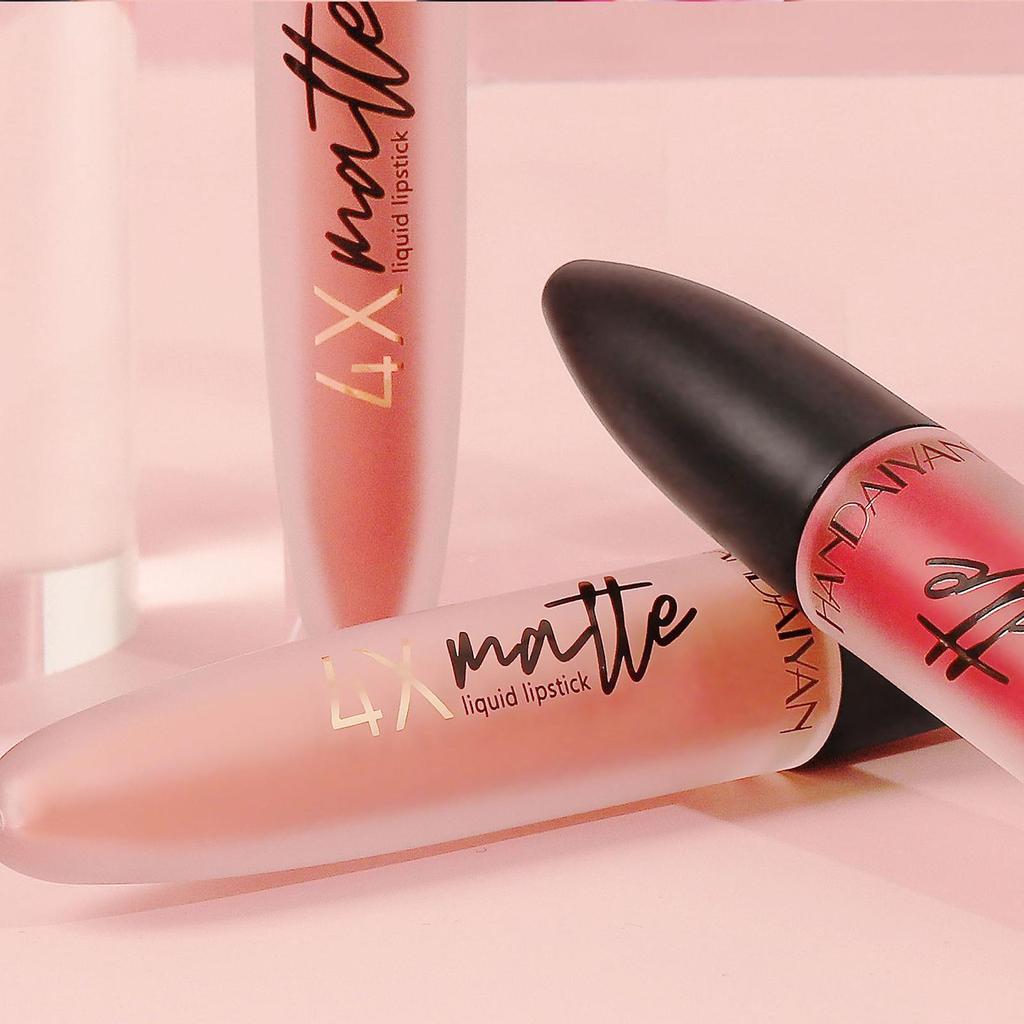HANDAIYAN Matte Waterproof Lip Gloss Sexy Lipgloss Liquid Lipstick Nude Pink Purple Makeup Long Lasting Tinted Lip Glaze