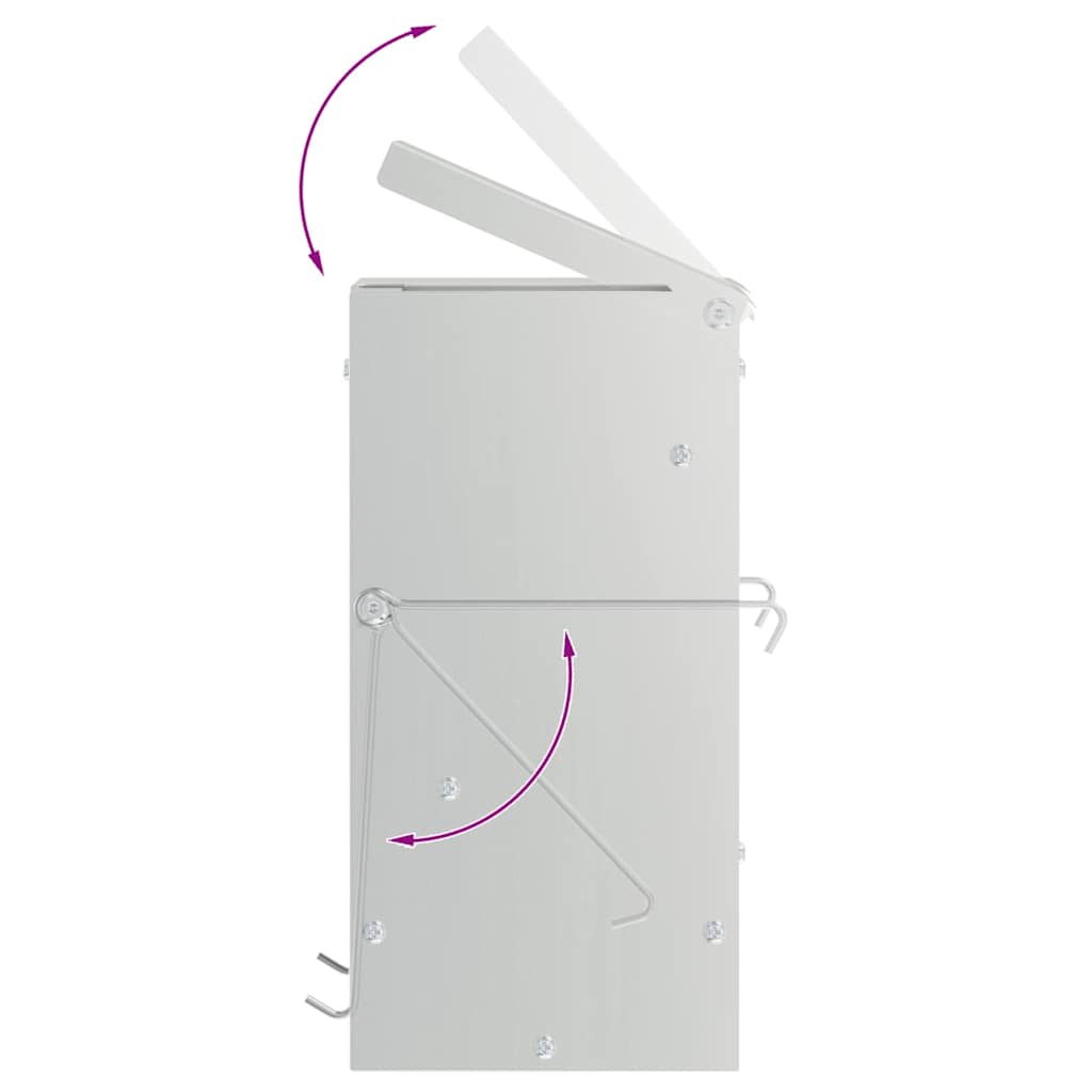 Rabbit Feeder Silver 20 x 12.5 x 25 cm Galvanized Steel