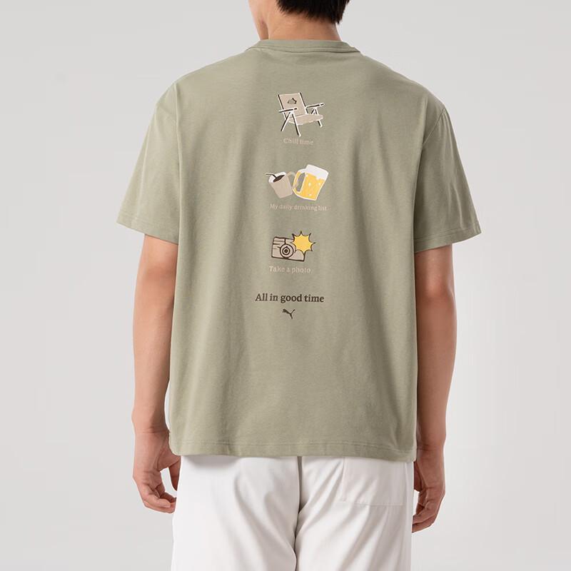 Puma Всему свое время Модная футболка с круглым вырезом, мягкая, универсальная, с коротким рукавом, мужские топы 634790-82