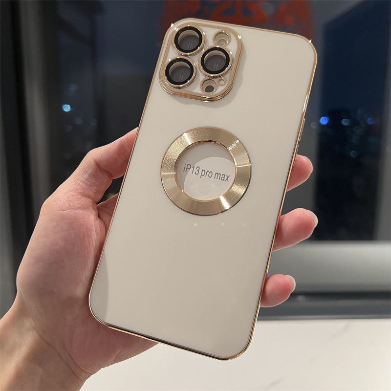 Чехол для iPhone с рисунком линзы зрачка CD для iPhone 11-14 - гальванизированный ТПУ сплошного цвета