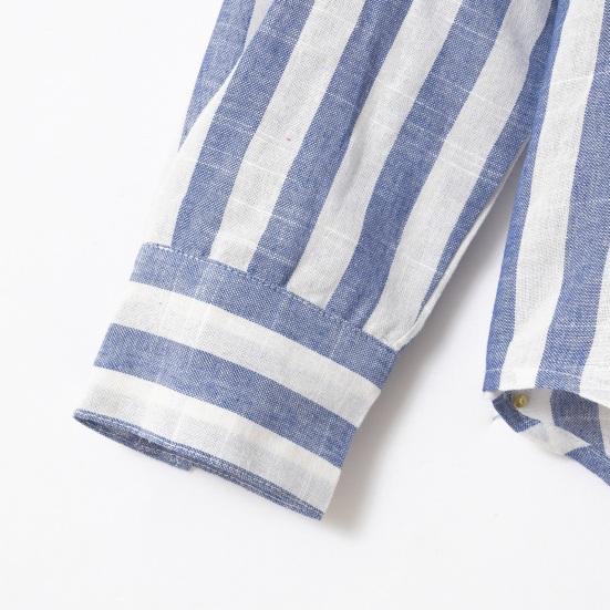 Мужская рубашка на весну и осень с отложным воротником в тон, полосатый принт с длинными рукавами, однобортный свободный кардиган, деловой топ