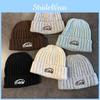 Warmth Knitted Unisex Beanie Hat With Letter Embroidery For Autumn Wear Winter