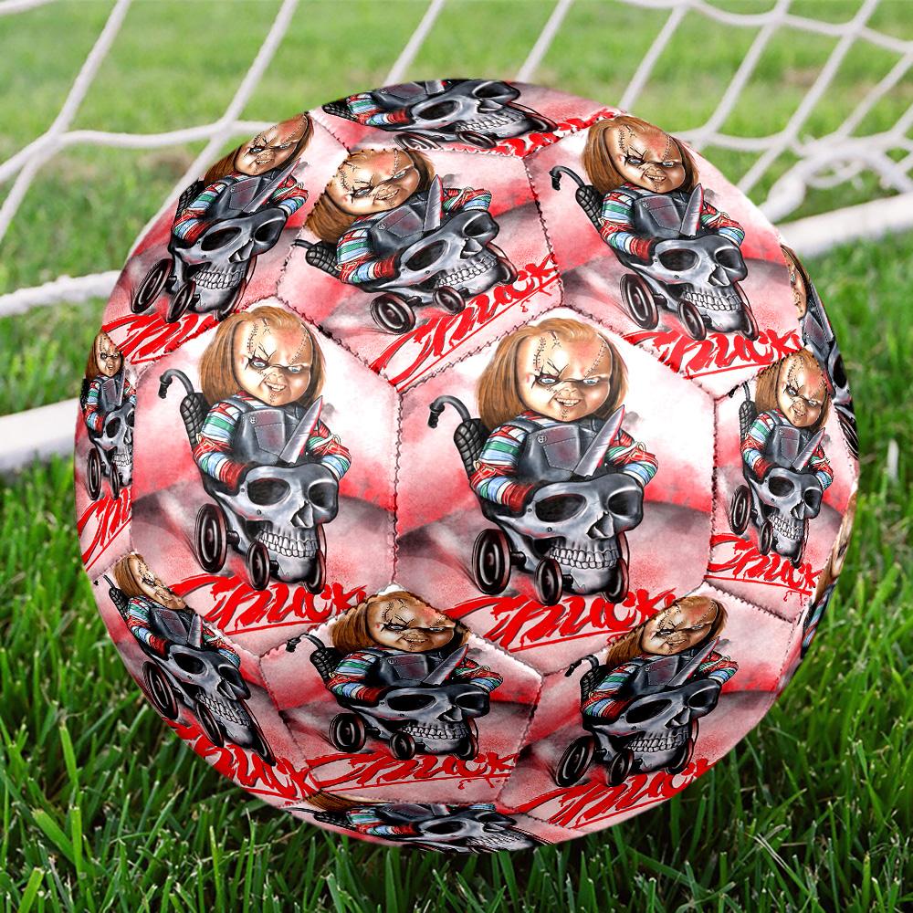 Chucky Print Size 5 Soccer Ball, Standard Match Football for Sports Game and Team Practice, Ideal Gift for Soccer Fans