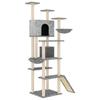 171595 vidaXL Cat Tree with Sisal Scratching Posts Light Grey 191 Cm