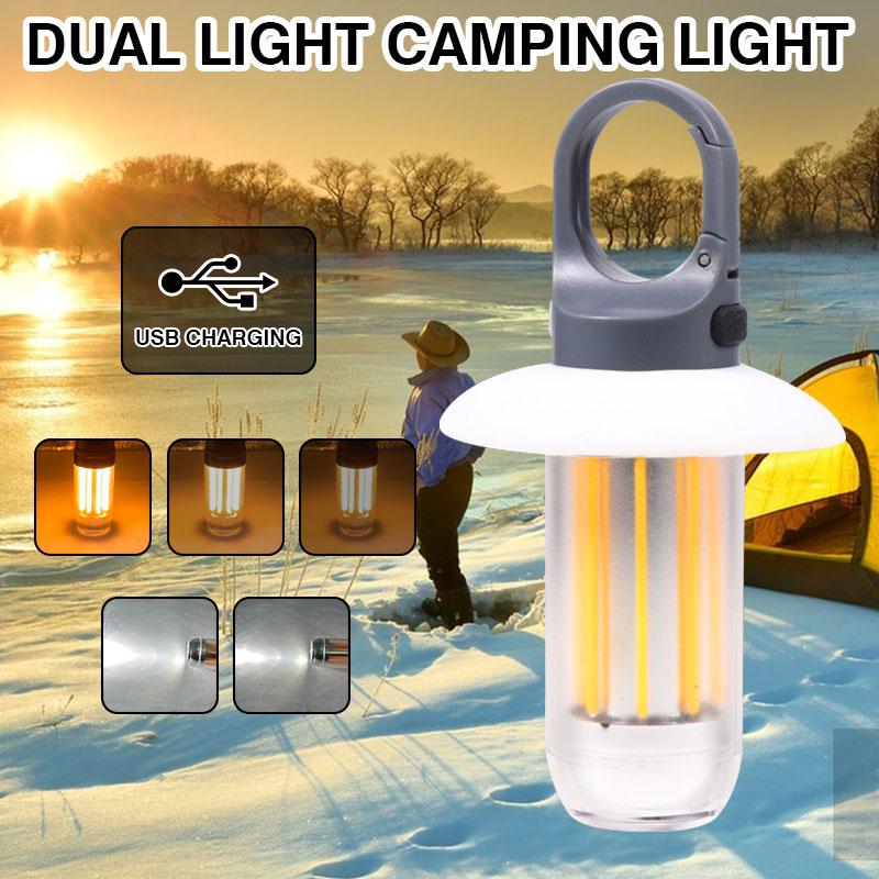 Mini Led Camping Lights Warm White Dual-Light Flashlight Multifunctional Camping Atmosphere Lights Emergency Lighting Keychain