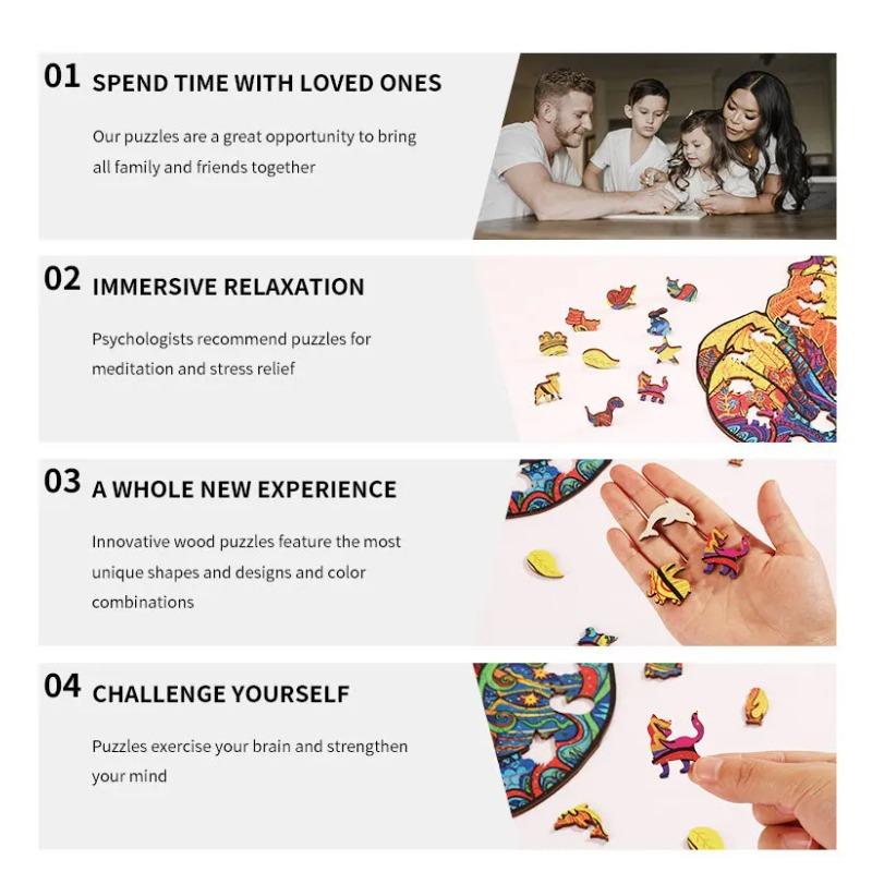 Деревянный пазл-головоломка I. Деревянная головоломка с животными правильной формы. Популярная настольная игрушка для группы животных. Детские игрушки для взрослых. Головоломка.