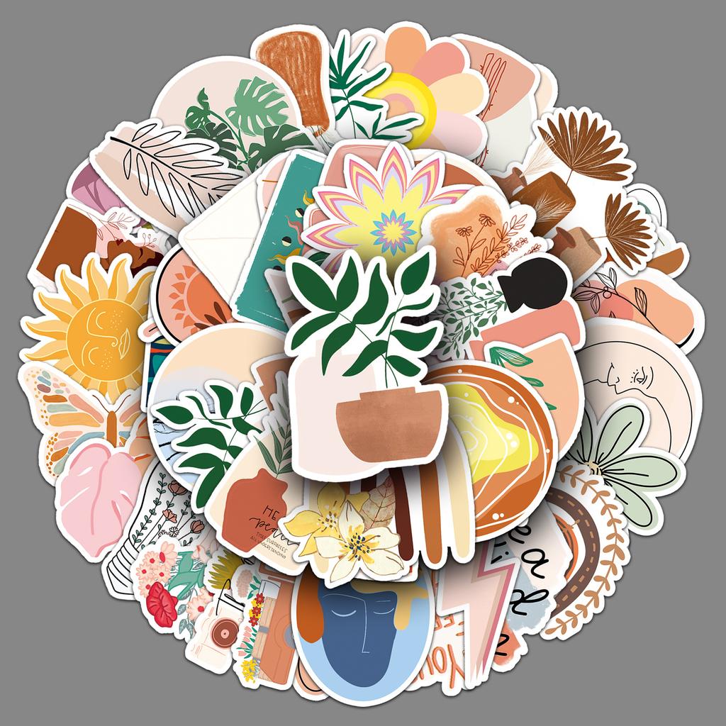 50 Bohemian Personalized Graffiti Small Fresh Nordic Style DIY Skateboard Suitcase Stickers Waterproof