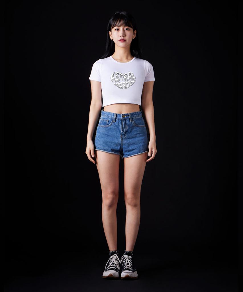 ASTRAL PROJECTION Белый укороченный топ с принтом Chrome Heart из спандекса Supima