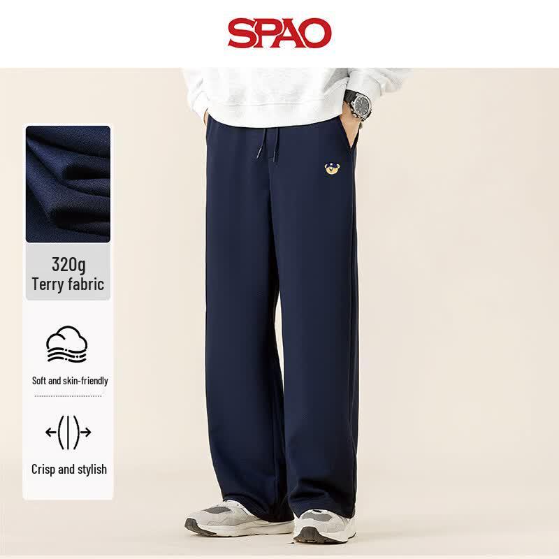 Мужские прямые спортивные штаны SPAO с принтом медведя