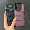 Fashion Down Jacket Puffer Case for iPhone 15 16 14 Plus 13 12 11 Pro X XR XS Max Soft Fabric Silicone Shockproof Funda Cover