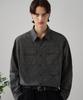DRAW FIT Arkman Cotton Dyed Work Shirt [Charcoal]