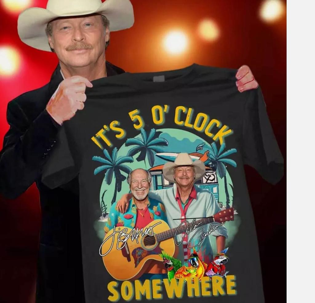 Футболка Jimmy Buffett Alan Jackson, It'S 5 O'Clock Somewhere, Унисекс, Размеры S-5XL