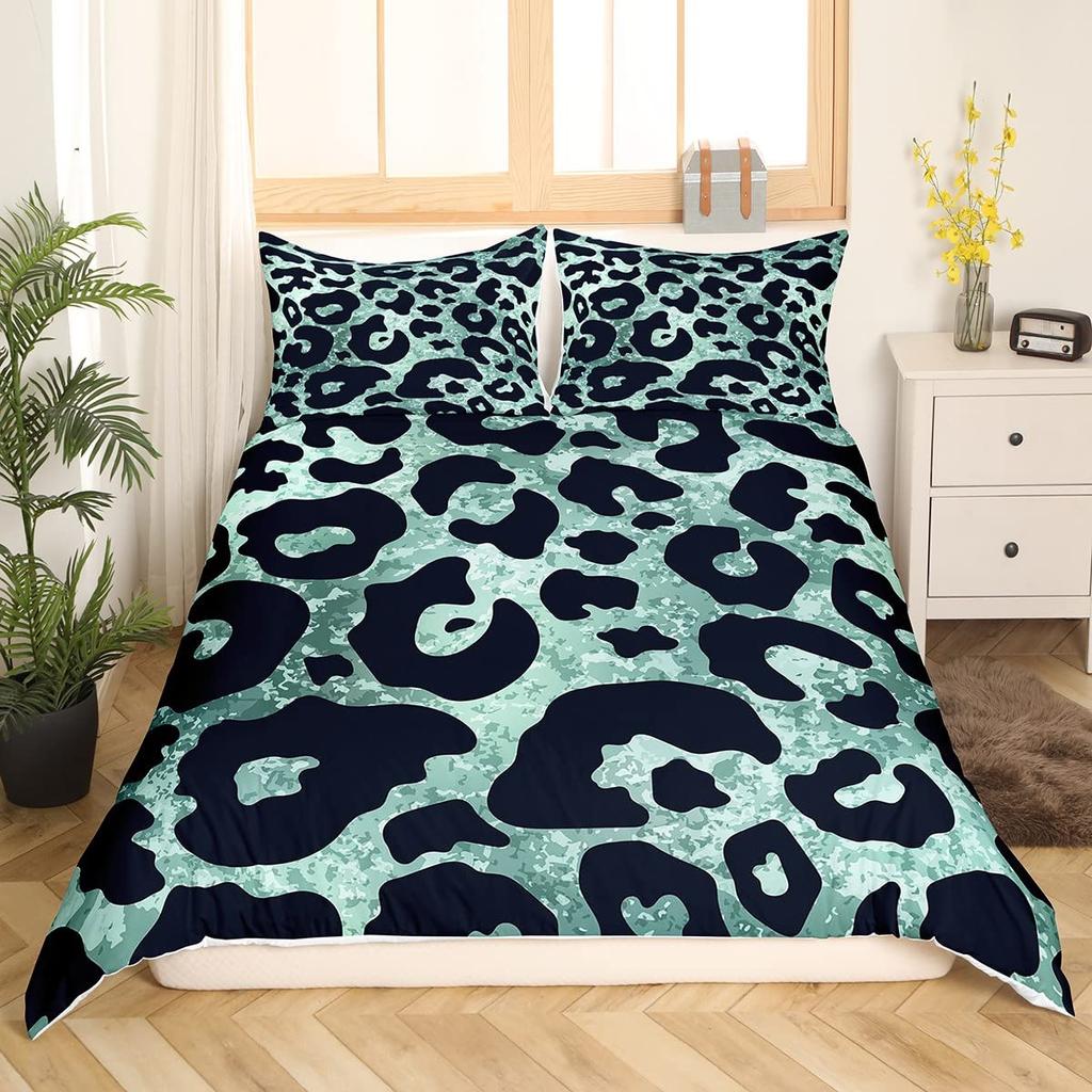 Покрывало с леопардовым принтом, розовый, пастельный, с рисунком гепарда, пододеяльник, комплект постельного белья с принтом животных, радужная галактика, покрывало размера King Size