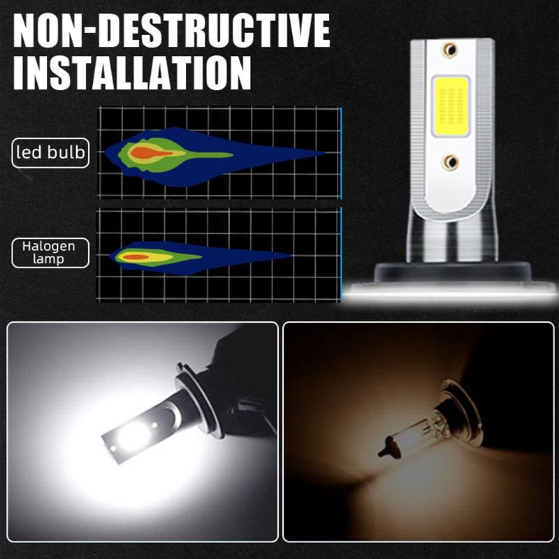 Светодиодные фары H4 H7 COB H1 H3 H11 9012 9005 9006 Мини противотуманные фары Автомобильные фары Лампы Универсальные для автомобилей Лампочки Белые