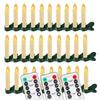 10/20/30Pc LED Flameless Flickering 12CM Taper Clip-On Candles Drip Timer Remote Control Cordless Christmas Tree Holiday Decor