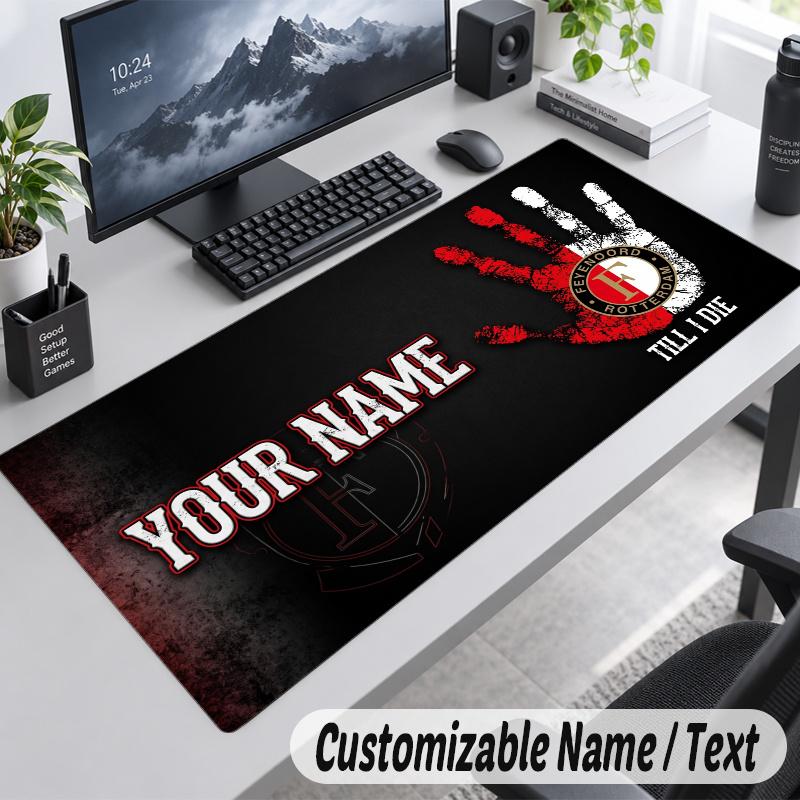Feyenoord Personalized Large Mouse Pad Custom Name Text Extended Desk Mat Gaming Mousepad