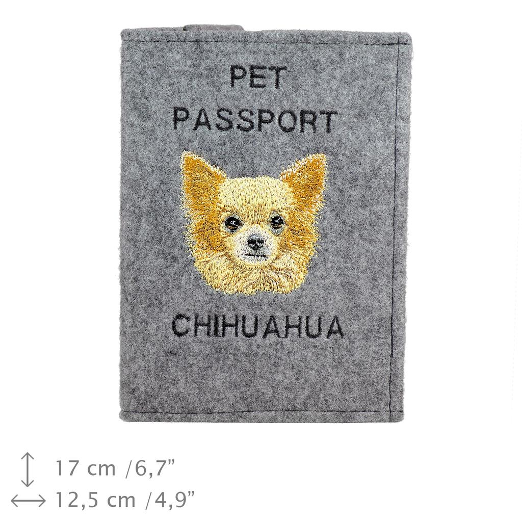 Chihuahua Długowłosy - Etui Na Paszport Psa, Pokrowiec Na Dokumenty, Prezent Dla Podróżnika Od Marki Art-Dog